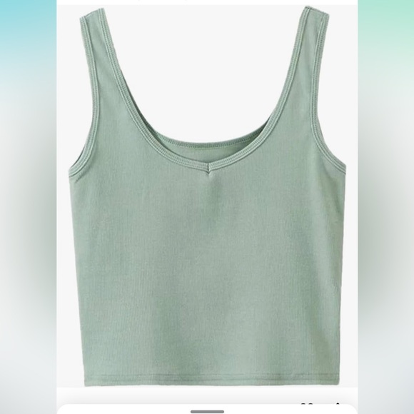 Sage Green Crop Top Tank - Large - Picture 2 of 5